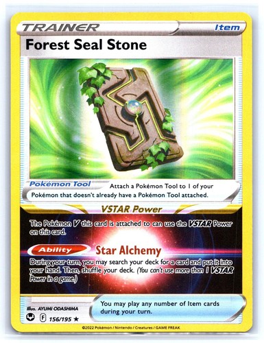 Forest Seal Stone 156/195 Holo Rare Silver Tempest Pokemon Near Mint