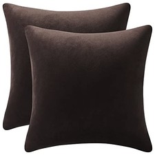 Decorative Pillow Cases 24x24: 2 Pack 24" x 24" Pack of 2 Chocolate Brown