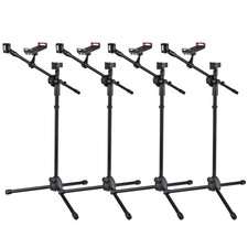 4 Packs Microphone Boom Arm Stand Dual Mic Clips Adjustable Tripod Phone Holder