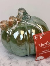 Martha Stewart Hand Blown Glass Pumpkin With Curly Stem 7  Fall Decor