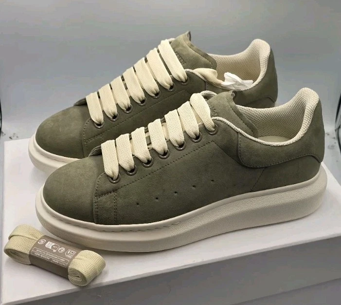 Alexander McQueen — Alexander MCQUEEN Men's Suede Oversized Warm Grey Sneakers, Size 9.5US