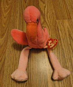 Ty Beanie Babies Pinky the Flamingo  RETIRED 1995  PVC PELLETS 1965KR Error
