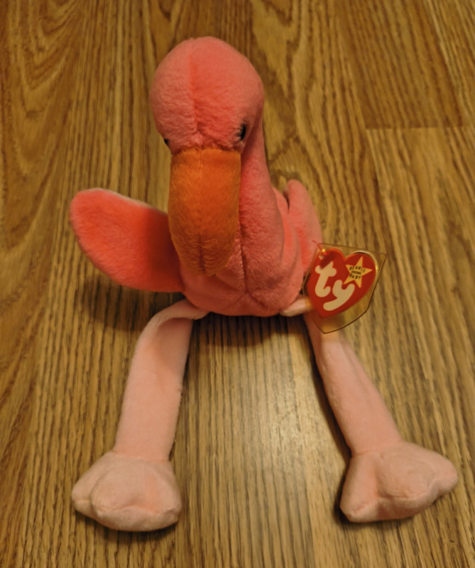 Ty Beanie Babies Pinky the Flamingo  RETIRED 1995  PVC PELLETS 1965KR Error