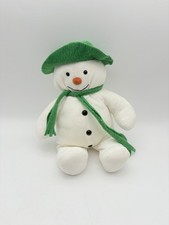 EDEN Snowman Plush VTG Soft Toy Lovey Green Scarf Hat Toys Raymond Briggs 15"
