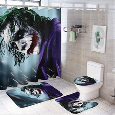 Halloween Joker Print Bathroom Sets or Shower Curtain. Movie Theme Gift Ideas.
