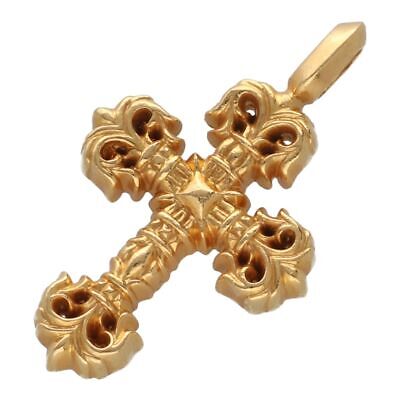 CHROME HEARTS Pendant Top Tiny Filigree Cross Charm 22K Gold CHROME HEARTS Pendant Top Tiny Filigree Cross Charm 22K Gold