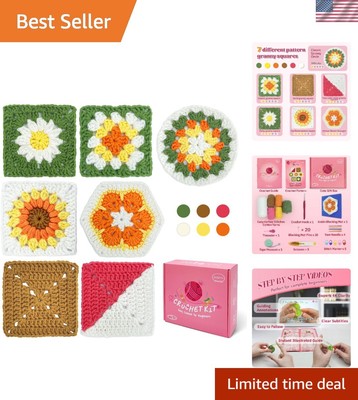 Step-by-Step Crochet Starter Set - Includes Tools, Patterns & Video Tutorials