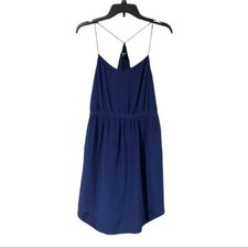 Madewell Navy Blue Silk Midi Dress Size 6 Pockets