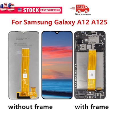 For Samsung Galaxy A12 SM-A125F Black LCD Display Touch Screen Assembly Replace
