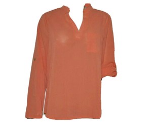 coral chiffon blouse