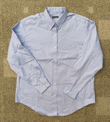 Womens Van Heusen Long Sleeve Button Up Shirt Purplish Blue 0-2 XS