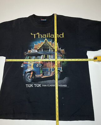 Thailand Mens Black T Shirt xl Tuk Thai Classic Standard Taxi Joli