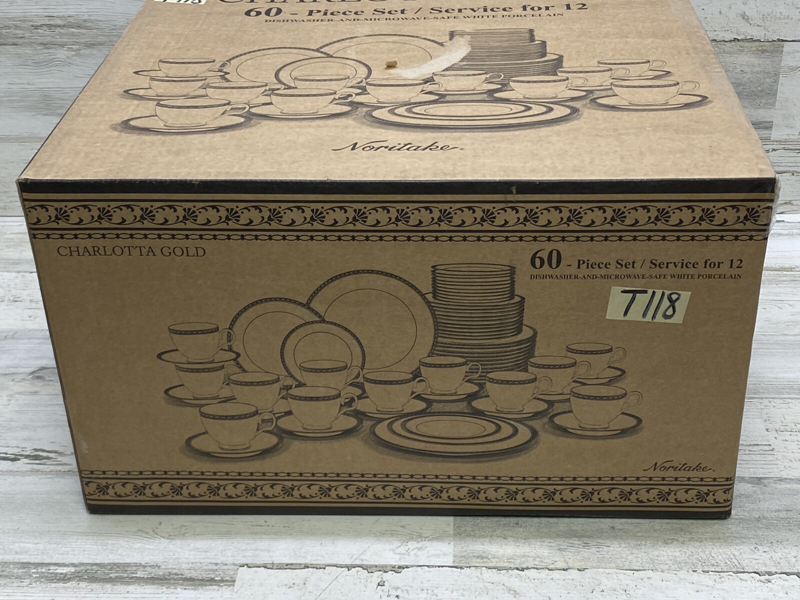 Noritake Charlotta Gold 60PC Dinnerware Set, Service for 12 New eBay