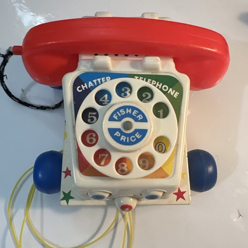 Vintage Fisher Price CHATTER BOX TELEPHONE PHONE PULL TOY - Picture 3 of 7