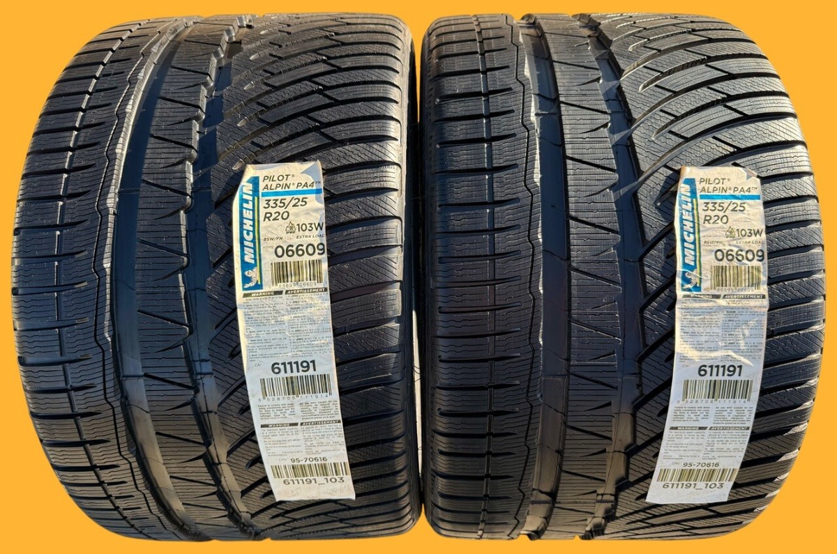 TWO BRAND NEW 335/25R20 103W Michelin Pilot Alpin PA4 Winter Snow
