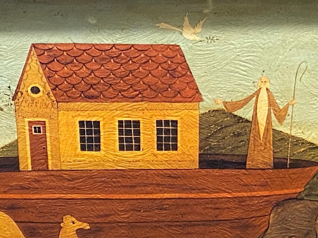 Warren Kimbleフォークアートハウスin Hillsプリミティブランド Warren Kimble Folk Art House in Hills Primitive Landscape