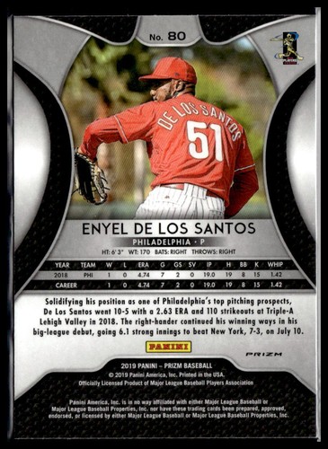 2019 Panini Prizm #80 Enyel De Los Santos Silver - Picture 2 of 2