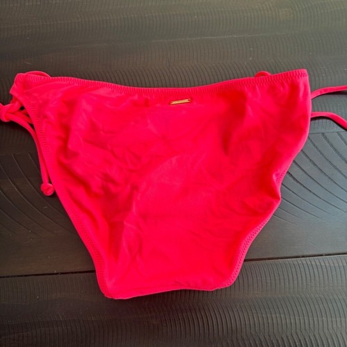 Victoria's Secret Tie Side Bikini Bottoms Hot Pink Swimsuit NEW Small - Picture 2 of 3