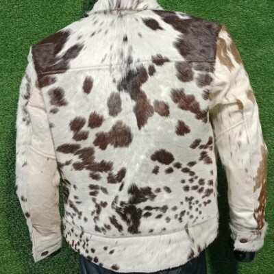 New Men's cowhide leather jacket Natural Hairy Skin Leather Jacket Original