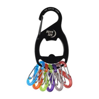 Nite Ize KeyRack+ S-Biner Schlüsselanhänger Schwarz - Karabiner-Set