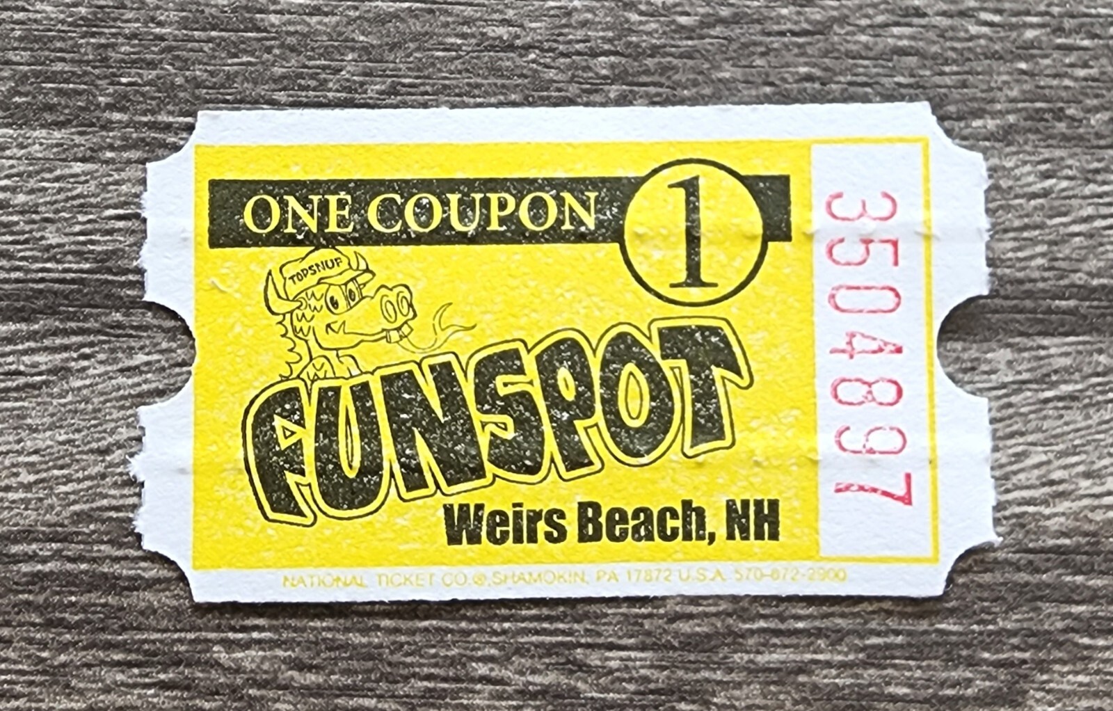 FUNSPOT Coupon Ticket Worlds Largest Arcade Souvenir Weirs Beach Laconia NH eBay