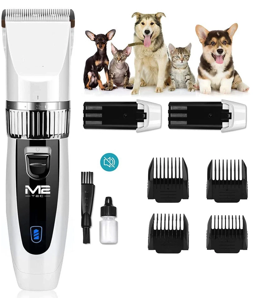 M2 TEC Profi Schermaschine Hunde Tierhaarschneider Leise Tierhaarschneidemaschine Fell