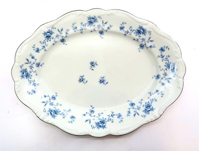 Johann Haviland BLUE GARLAND 12.75'' Oval Serving Platter from Bavaria Germany