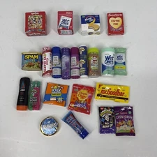 Mini Brands Miniature Food Toy Lot of 22 items icee sour heads spam dum dums