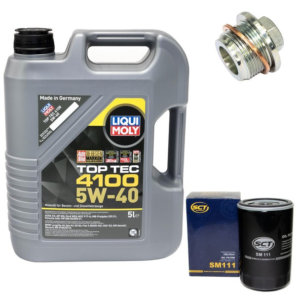 MotoröL Set 5W-40 5 Liter + ÖLfilter SM 111 + Schraube FüR Audi 80 VW Passat-image