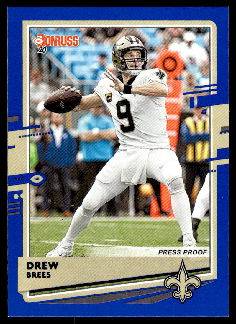 2020 Donruss Press Proof Blue #175b Drew Brees White jersey