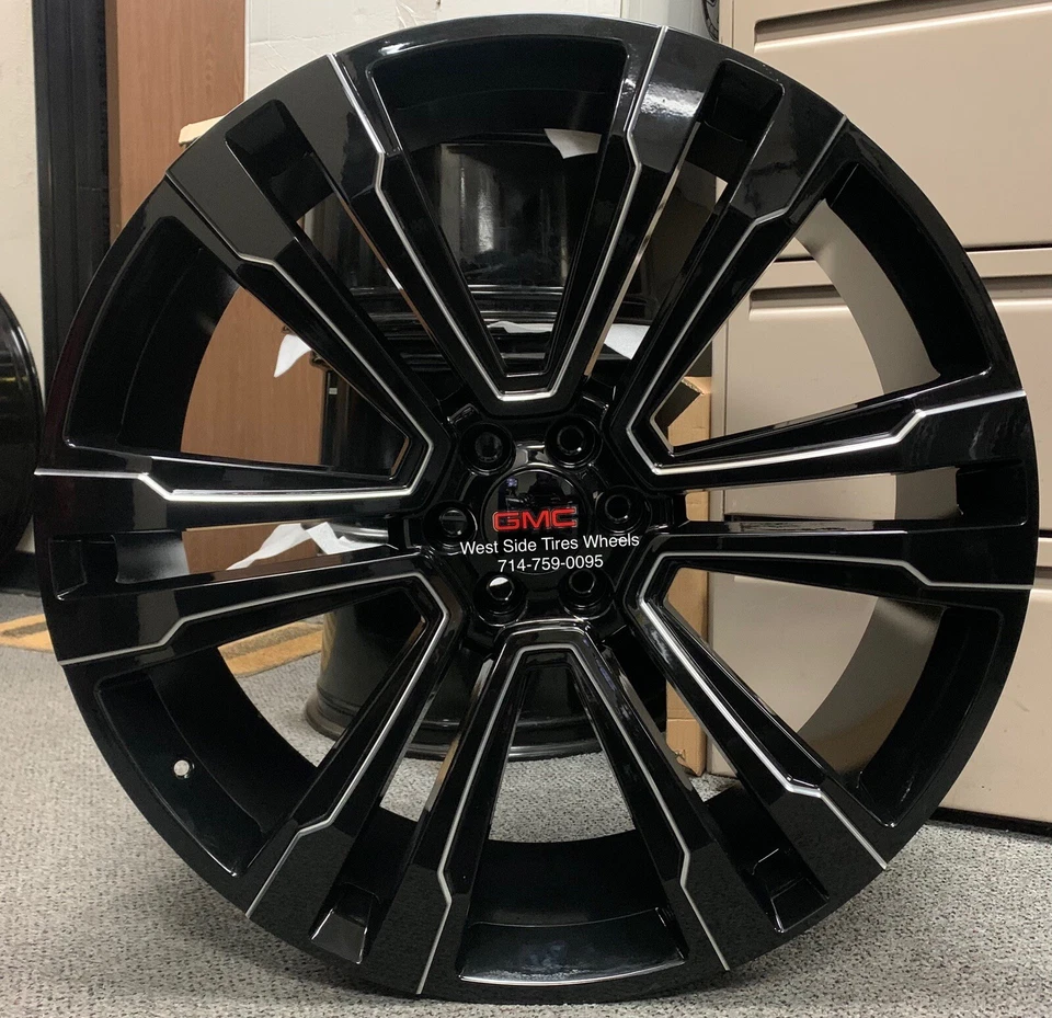 RUEDAS FRESADAS NEGRAS CHEVY Silverado Tahoe 28” GMC SIERRA YUKON ESCALADE G10 Foto 4 de 4