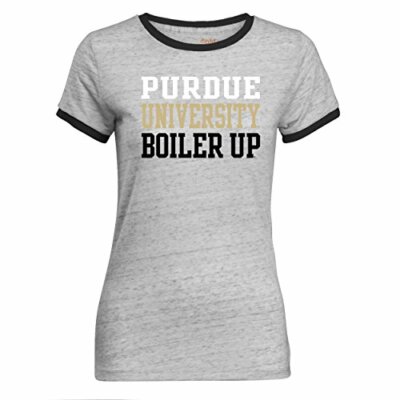 Camp David Women's RingerPurdue BoilermakersT Shirt,Black,Medium