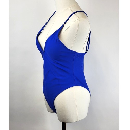 Hyperfire Swimsuit Womens M Royal Blue V Neck One Piece High Cut NWT - Picture 3 of 9