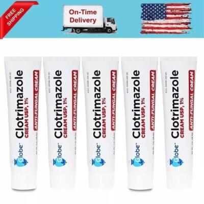 5 Pack Anti-fungal Cream Cure Athletes Foot, Jock Itch,compare to Lotrimin Af 1%
