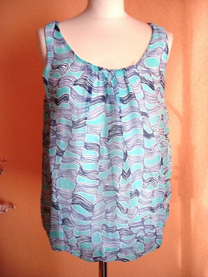 Blusen-Top v.Gina Laura,Gr.S,36/38,doppellagig,o.Arm,m.30% Seide,elegant,Neu /D3