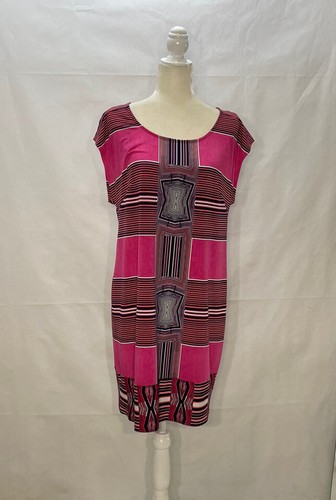Laundry By Shelli Segal Womens Dress Size L Striped Pink Sleeveless - Picture 9 of 9