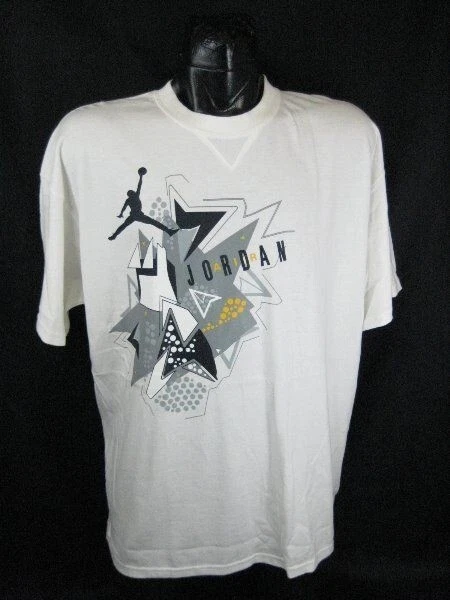 AIR JORDAN 7 RETRO T SHIRT 2005 NIKE SZ XL olympic 198360 100 OFF WHITE GRAY
