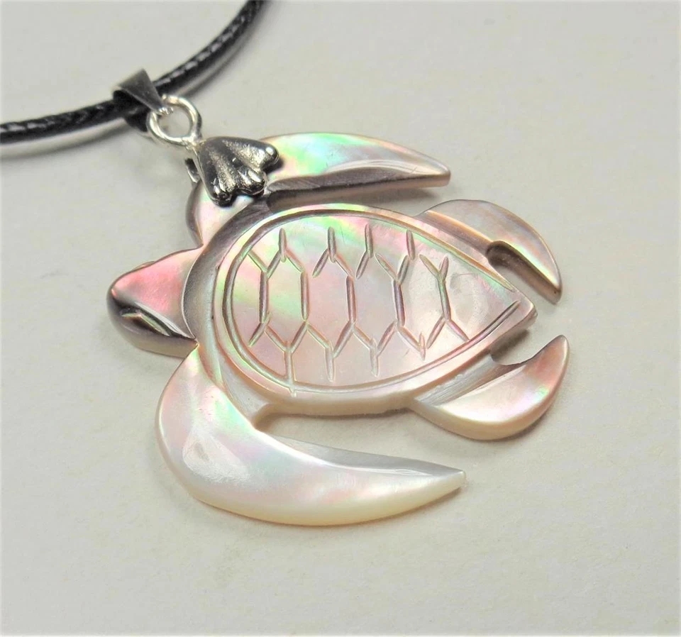 COLLAR PLAYA MODA RODIO NÁUTICO TORTUGA MARINA MADREPERLA VIDA MARINA Foto 3 de 4