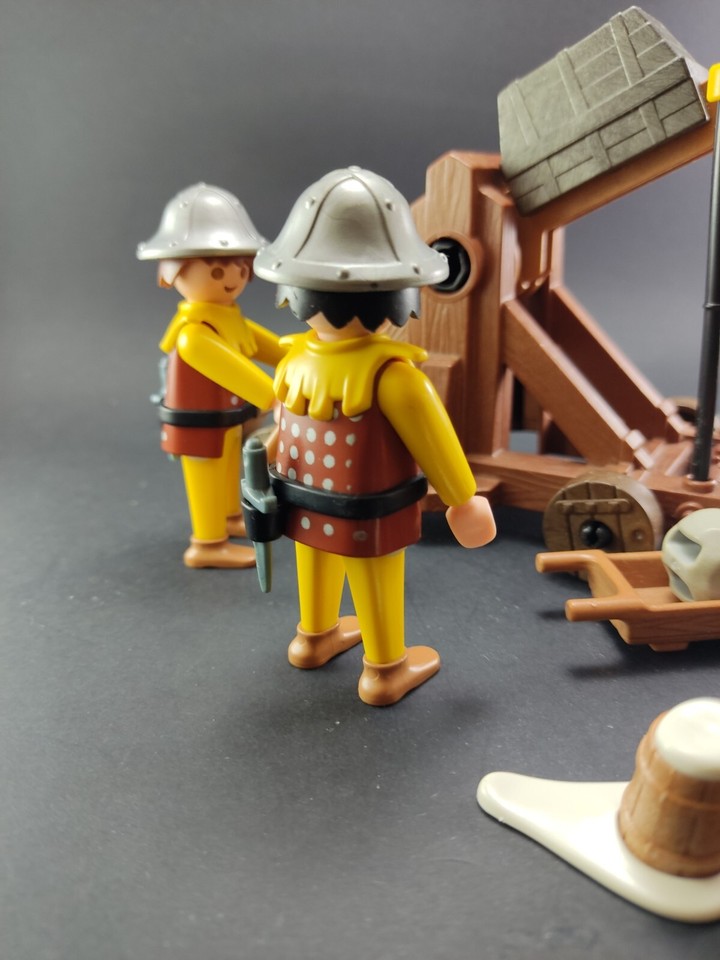 Ancien Playmobil Set 3653 Moyen Âge Avec Trébuchet, Bon état