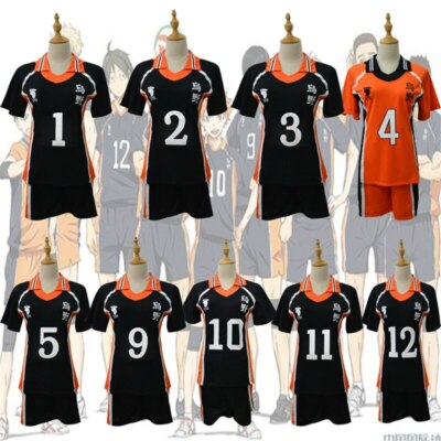 Uniform Haikyuu Cosplay Kostüm Karasuno Schuljunge Fußball Sportswear Trikots J