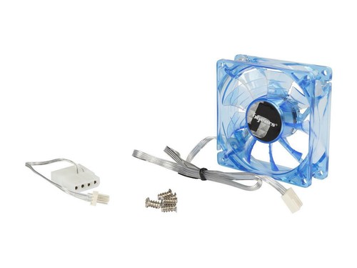 Bgears b-PWM 80 Translucent Blue with Blue LEDs, 2 ball Bearing PWM fan with 50 - Picture 5 of 6