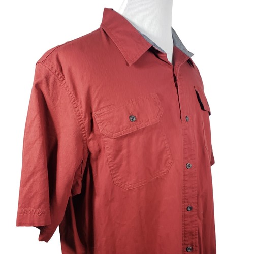 Wrangler Shirt Mens Size XL Burgundy Red Flex for Comfort Short Sleeve Button Up - Picture 4 of 9