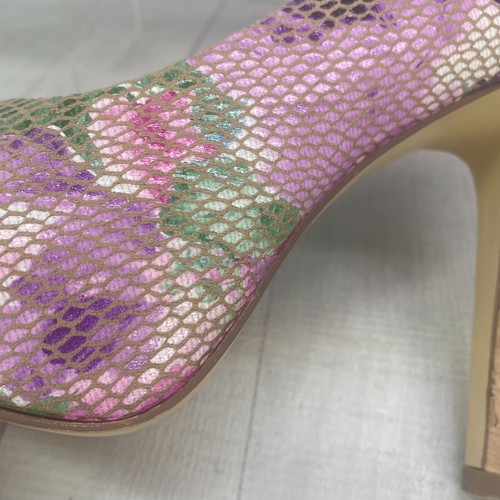 Sexy Zapato Torta Caliente TROPIC Colorido Floral Punta abierta Tacones Ultra Altos Talla 9 M - Imagen 11 de 15