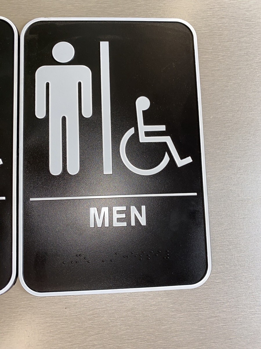 Hillman ADA Men's & Woman's Handicap Accessible Restroom Signs 6X9