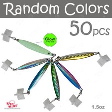 50pcs 1.5oz Colt Sniper jig 42g Vertical jig 3561D-DT MUSTAD Hook Random Colors