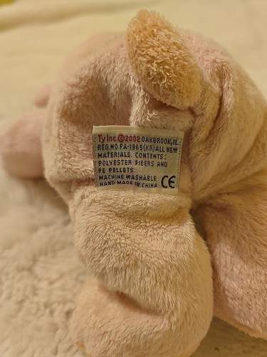TY TyLux Pluffies 2002 Pinks the Bear Brown Nose Teddy Stuffed Toy 2002 Plush - Picture 8 of 12