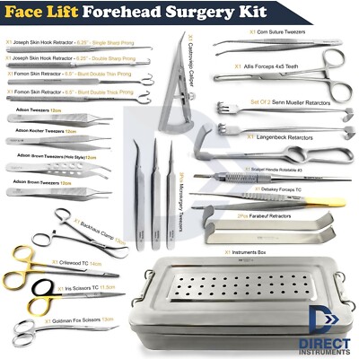 Set Of 26 Skin Hook Retractors Face Lift Forehead Surgery Instruments