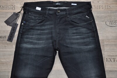 NEW REPLAY BRONNY MA934 33-34 L32 SLIM FIT MAN MENS JEANS DARK - Main Image