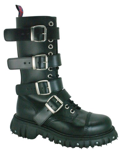 Nevermind 14 Eye Massive 4 Buckle Zip Black - Picture 2 of 12