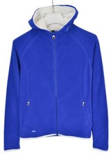 KJUS Spirit Of Skiing Hoodie Women's LARGE Full Zip Fleece Hooded Blue